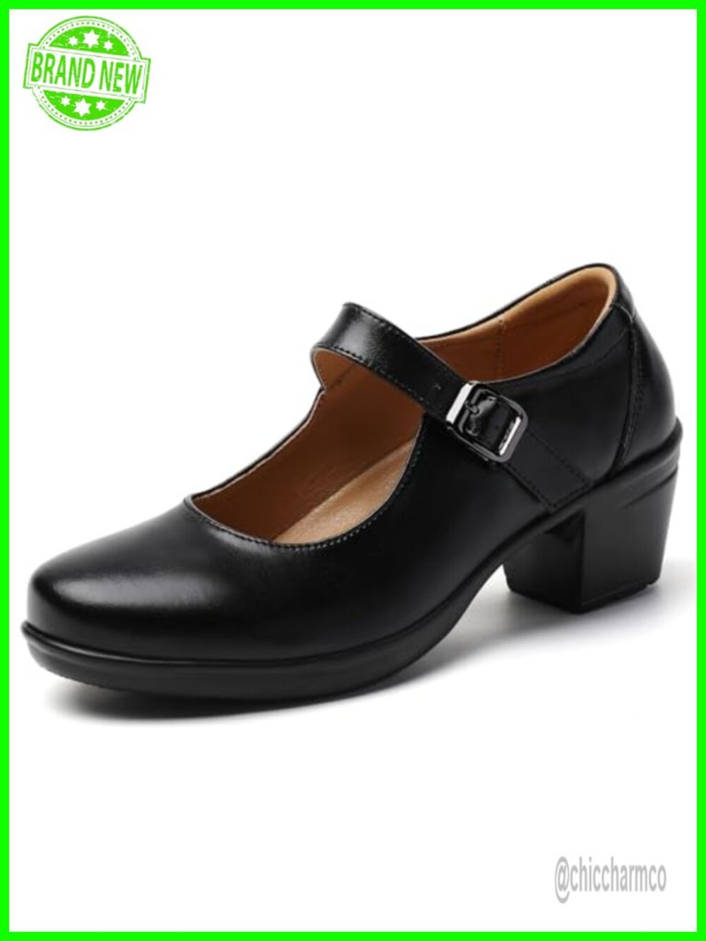 Classic Closed Toe Mary Jane Heels Pumps Women Dressy Platform Chunky Strap Work